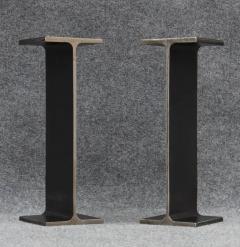 Ward Bennett Ward Bennett Inspired Pair Enameled Steel I Beam Console Tables or Pedestals - 3681085