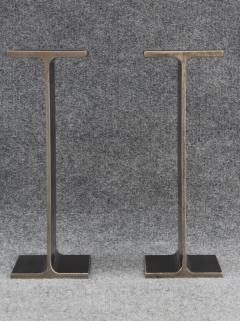 Ward Bennett Ward Bennett Inspired Pair Enameled Steel I Beam Console Tables or Pedestals - 3681088