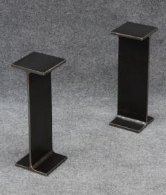 Ward Bennett Ward Bennett Inspired Pair Enameled Steel I Beam Console Tables or Pedestals - 3681106