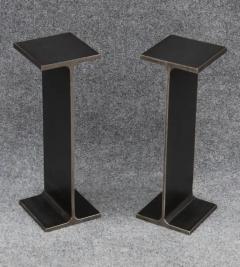 Ward Bennett Ward Bennett Inspired Pair Enameled Steel I Beam Drink Stands or End Tables - 3274303