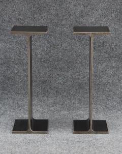 Ward Bennett Ward Bennett Inspired Pair Enameled Steel I Beam Drink Stands or End Tables - 3274328