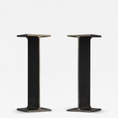 Ward Bennett Ward Bennett Inspired Pair Enameled Steel I Beam Drink Stands or End Tables - 3281541