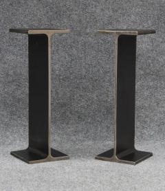 Ward Bennett Ward Bennett Inspired Pair Enameled Steel I Beam Drink Stands or End Tables - 3427825