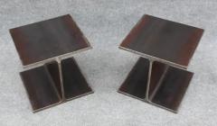 Ward Bennett Ward Bennett Inspired Pair Enameled Steel I Beam Side or End Tables Mid Century - 3274289