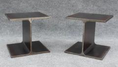 Ward Bennett Ward Bennett Inspired Pair Enameled Steel I Beam Side or End Tables Mid Century - 3274291