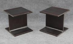 Ward Bennett Ward Bennett Inspired Pair Enameled Steel I Beam Side or End Tables Mid Century - 3274316