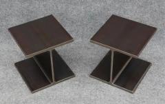 Ward Bennett Ward Bennett Inspired Pair Enameled Steel I Beam Side or End Tables Mid Century - 3274294