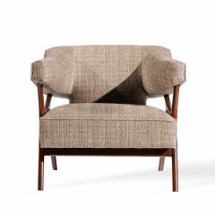 Ward Bennett Ward Bennett Mid Century Sculptural Walnut Lounge Chairs Pair - 4450681