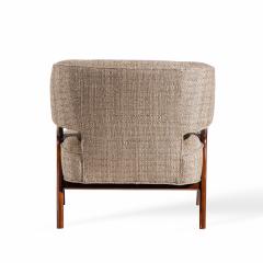 Ward Bennett Ward Bennett Mid Century Sculptural Walnut Lounge Chairs Pair - 4450686