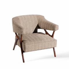 Ward Bennett Ward Bennett Mid Century Sculptural Walnut Lounge Chairs Pair - 4450688