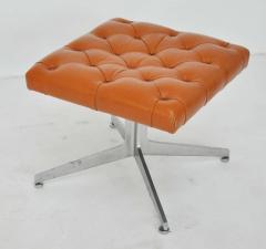 Ward Bennett Ward Bennett Tufted Leather Stool - 428669