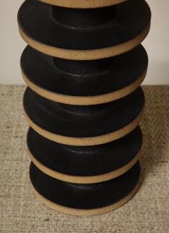 Warner Walcott Pair of Stacked Disc Stoneware Lamps - 2421682