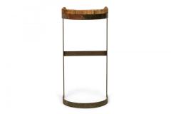 Warren Bacon Pair of Warren Bacon Brass and Wood Horseshoe Cantilever Barstools - 4275022