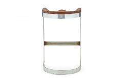 Warren Bacon Pair of Warren Bacon Chrome and Wood Horseshoe Cantilever Bar Stools - 4274998