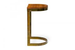 Warren Bacon Warren Bacon Mid Century American Brass and Wood Horseshoe Cantilever Bar Stool - 4274786