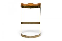 Warren Bacon Warren Bacon Mid Century American Brass and Wood Horseshoe Cantilever Bar Stool - 4274788