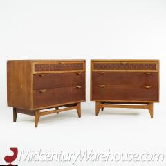 Warren Church Warren Church for Lane Perception Walnut Nightstand Dresser Chests Pair - 2581530