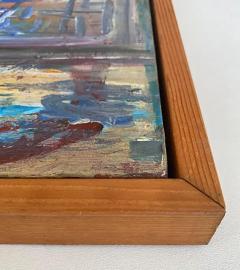 Warren Fischer Vintage Warren Fischer Framed Abstract Acrylic Painting - 3558567