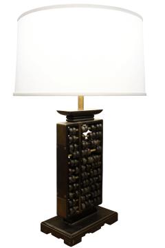 Warren Kessler Abacus Table Lamp with Brass Accents 1940s - 349656