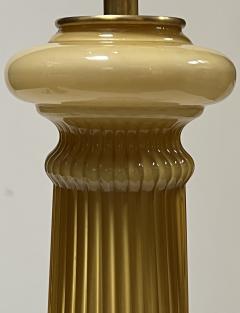 Warren Kessler Pair Murano Butterscotch glass Hand blown Columnar form Lamps - 4337216