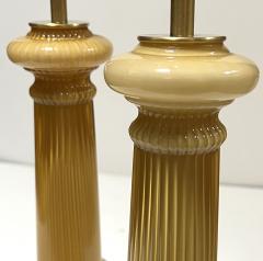 Warren Kessler Pair Murano Butterscotch glass Hand blown Columnar form Lamps - 4337218
