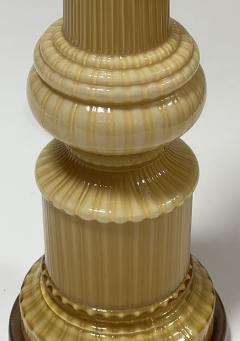 Warren Kessler Pair Murano Butterscotch glass Hand blown Columnar form Lamps - 4337222