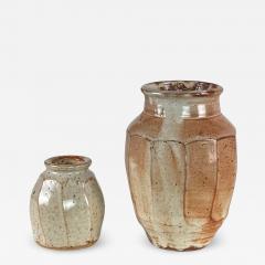 Warren Mackinzie Two Faceted Glazed Pottery Vases by Warren MacKenzie - 4574760