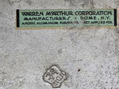 Warren McArthur Corporation Warren McArthur Umbrella Stand Rome NY 1934 Pat Applied For Anodic Aluminum - 4570926