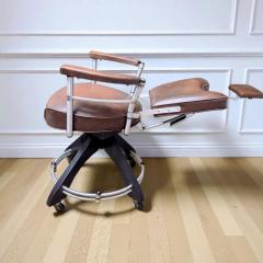 Warren McArthur Warren McArthur Furniture Corp Early Warren McArthur Reclining Shampoo Chair Custom Wood Base Model 1930s - 4410161