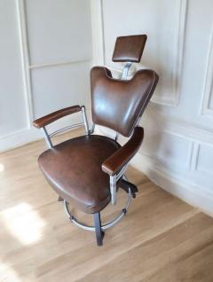 Warren McArthur Warren McArthur Furniture Corp Early Warren McArthur Reclining Shampoo Chair Custom Wood Base Model 1930s - 4410164