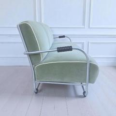 Warren McArthur Warren McArthur Furniture Corp Warren McArthur Style No 977L AUR 3 Seater Sofa Celadon Mohair 1938 - 4382042