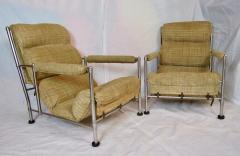 Warren McArthur Warren McArthur Pair of Stainless Steel Lounge Chairs and Ottoman Circa 1935 - 822212