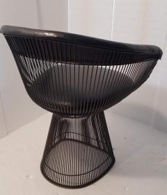 Warren Platner Four Black Leather on Bronze Dining Chairs Warren Platner Knoll circa 1968 - 2716227