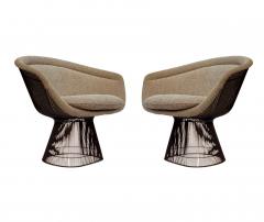 Warren Platner Mid Century Bronze Frame Warren Platner for Knoll Slipper Lounge Chairs - 4333816