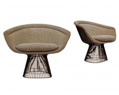 Warren Platner Mid Century Bronze Frame Warren Platner for Knoll Slipper Lounge Chairs - 4333819