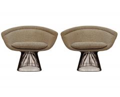 Warren Platner Mid Century Bronze Frame Warren Platner for Knoll Slipper Lounge Chairs - 4333838