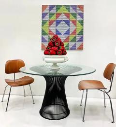 Warren Platner Mid Century Modern Warren Platner Knoll Steel Dining Table with Glass Top - 3528584