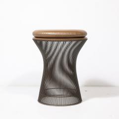 Warren Platner Mid Century Oil Rubbed Bronze Stool in Holly Hunt Leather by Warren Platner - 4038081