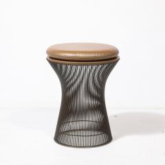 Warren Platner Mid Century Oil Rubbed Bronze Stool in Holly Hunt Leather by Warren Platner - 4038082