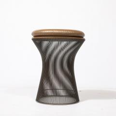 Warren Platner Mid Century Oil Rubbed Bronze Stool in Holly Hunt Leather by Warren Platner - 4038083