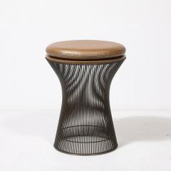 Warren Platner Mid Century Oil Rubbed Bronze Stool in Holly Hunt Leather by Warren Platner - 4038092