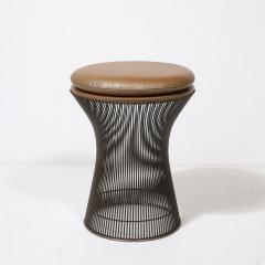 Warren Platner Mid Century Oil Rubbed Bronze Stool in Holly Hunt Leather by Warren Platner - 4038094