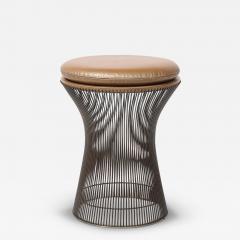 Warren Platner Mid Century Oil Rubbed Bronze Stool in Holly Hunt Leather by Warren Platner - 4039474