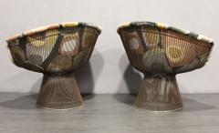 Warren Platner Pair of 1960s Bronze Warren Platner Lounge Chairs New Upholstery - 2924613