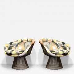 Warren Platner Pair of 1960s Bronze Warren Platner Lounge Chairs New Upholstery - 2927657