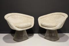 Warren Platner Pair of 1960s Warren Platner Lounge Chairs in French Boucle - 2548850