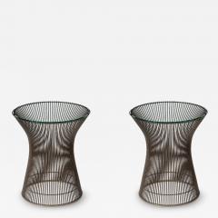 Warren Platner Pair of Mid Century Modernist Bronze Side Tables by Warren Platner - 3907676