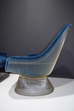 Warren Platner Pair of Warren Platner for Knoll Easy Chairs in Blue Mohair - 2532903