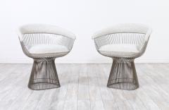 Warren Platner Warren Platner Steel Boucle Tweed Arm Chairs for Knoll - 2973545