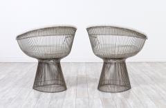 Warren Platner Warren Platner Steel Boucle Tweed Arm Chairs for Knoll - 2973547